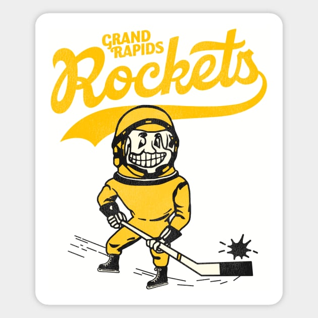 Defunct Grand Rapids Rockets Hockey Team Magnet by Defunctland